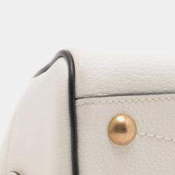 Pre Owned Gucci White Adidas Mini Textured Dollar Calfskin Logo Web Duffle Bag