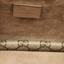 Pre Owned Gucci Beige GG Supreme Canvas and Suede Small Dionysus Shoulder Bag