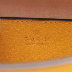 Pre Owned Gucci Yellow Medium Leather Bamboo Diana Satchel