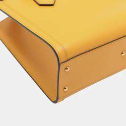 Pre Owned Gucci Yellow Medium Leather Bamboo Diana Satchel