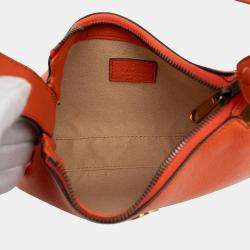 Pre Owned Gucci Orange Mini Leather Aphrodite Shoulder Bag