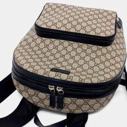 Pre Owned Gucci Beige PVC Coated PVC Backpack