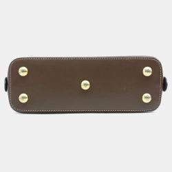 Pre Owned Gucci Brown Coated Canvas and Leather 1955 Horsebit Top Handle Bag Small