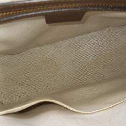Pre Owned Gucci Brown Coated Canvas and Leather 1955 Horsebit Top Handle Bag Small