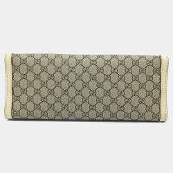 Pre Owned Gucci Beige White PVC Supreme Padlock Shoulder Bag