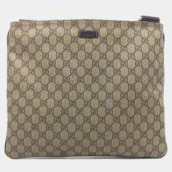 Pre Owned Gucci Beige Coated Canvas Coated Canvas Crossbody Bag
