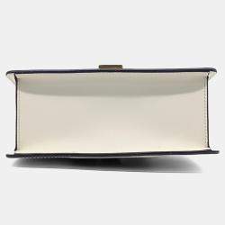 Pre Owned Gucci Cream Leather Sylvie Mini Tote and Crossbody Bag