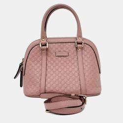 Pre Owned Gucci Pink Leather Micro Cimaline Mini Dome