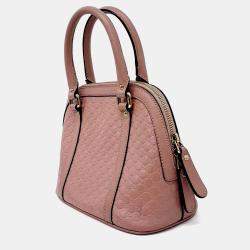 Pre Owned Gucci Pink Leather Micro Cimaline Mini Dome