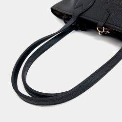 Pre Owned Gucci Black Leather Tortissima Reversible Tote Bag Small