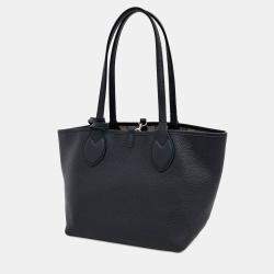 Pre Owned Gucci Black Leather Tortissima Reversible Tote Bag Small