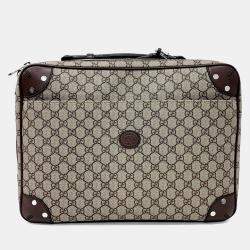 Pre Owned Gucci Beige PVC GG Supreme Backpack and Briefcase