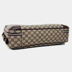 Pre Owned Gucci Beige PVC GG Supreme Backpack and Briefcase