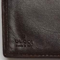 Pre Owned Gucci Beige/Brown Canvas and Leather Web GG Reins Compact Wallet