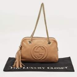 Pre Owned Gucci Beige Leather Small Soho Bowler Bag