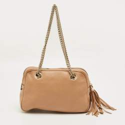 Pre Owned Gucci Beige Leather Small Soho Bowler Bag