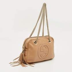 Pre Owned Gucci Beige Leather Small Soho Bowler Bag