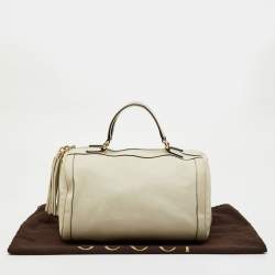 Pre Owned Gucci Off White Leather Soho Boston Bag