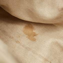 Pre Owned Gucci Metallic Beige Leather Small Soho Tote