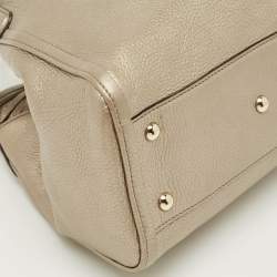 Pre Owned Gucci Metallic Beige Leather Small Soho Tote