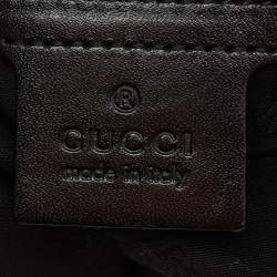 Pre Owned Gucci Beige/Black GG Canvas and Leather GG Twins Medium Hobo