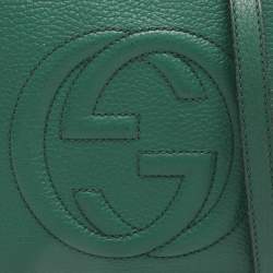 Pre Owned Gucci Green Leather Small Soho Disco Crossbody Bag