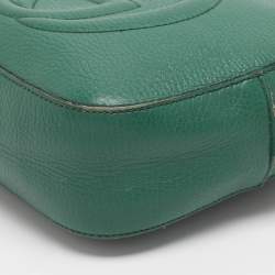 Pre Owned Gucci Green Leather Small Soho Disco Crossbody Bag
