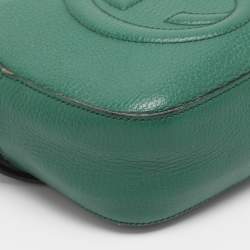 Pre Owned Gucci Green Leather Small Soho Disco Crossbody Bag
