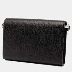 Pre Owned Gucci Black Mini Leather Dionysus Wallet on Chain