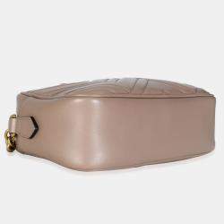 Pre Owned Gucci Dusty Pink Matelasse Calfskin Small GG Marmont Camera Bag