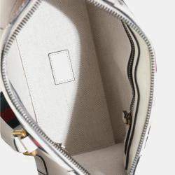 Pre Owned Gucci Mystic White Koi Calfskin Small Bauletto Duffle Top Handle Bag