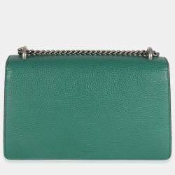 Pre Owned Gucci Emerald Dollar Calfskin Crystal Medium Dionysus Shoulder Bag