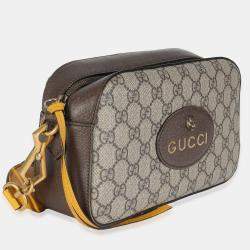Pre Owned Gucci Beige GG Supreme Monogram Web Neo Vintage Shoulder Bag