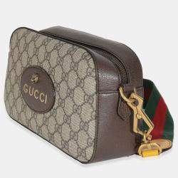 Pre Owned Gucci Beige GG Supreme Monogram Web Neo Vintage Shoulder Bag