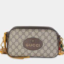 Pre Owned Gucci Beige GG Supreme Monogram Web Neo Vintage Shoulder Bag
