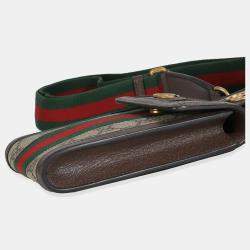Pre Owned Gucci GG Supreme Monogram Web Mini Ophidia Detachable Wallet Crossbody Bag