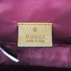 Pre Owned Gucci GG Canvas GG Canvas Leather Backpack Beige Brown