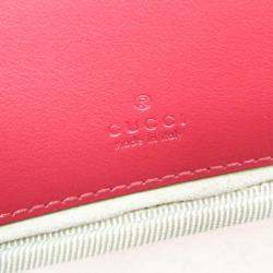 Pre Owned Gucci GG Marmont Leather Shoulder Bag Red Color