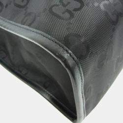 Pre Owned Gucci Off The Grid GG Nylon Canvas Leather Handbag Black