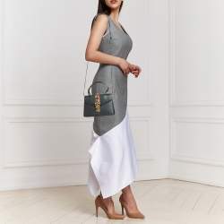 Pre Owned Gucci Black Leather Mini Web Sylvie Top Handle Bag
