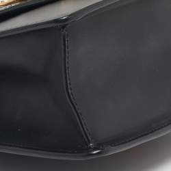 Pre Owned Gucci Black Leather Mini Web Sylvie Top Handle Bag