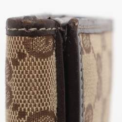 Pre Owned Gucci Beige/Brown GG Canvas Lovely Heart Continental Wallet