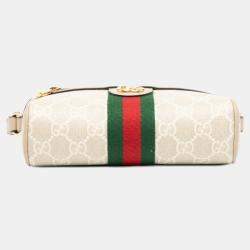 Pre Owned Gucci Brown Mini GG Supreme Web Ophidia Crossbody