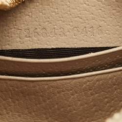 Pre Owned Gucci Beige/Off White GG Supreme Canvas Mini Half Moon Shoulder Bag 