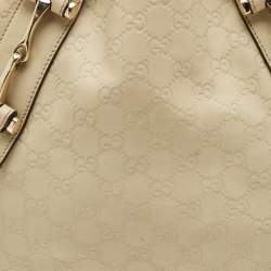 Pre Owned Gucci Cream Guccissima Leather Pelham Bag
