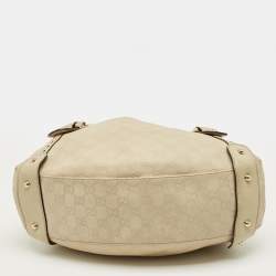 Pre Owned Gucci Cream Guccissima Leather Pelham Bag