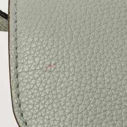 Pre Owned Gucci Light Blue Leather Soft Jackie Flap Shoulder Bag