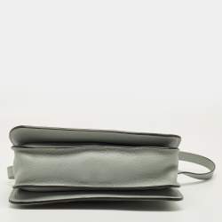 Pre Owned Gucci Light Blue Leather Soft Jackie Flap Shoulder Bag