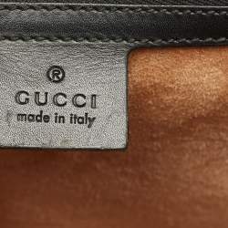 Pre Owned Gucci Black Leather Medium Web Sylvie Top Handle Bag