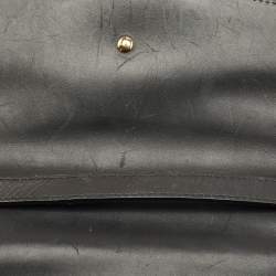 Pre Owned Gucci Black Leather Medium Web Sylvie Top Handle Bag